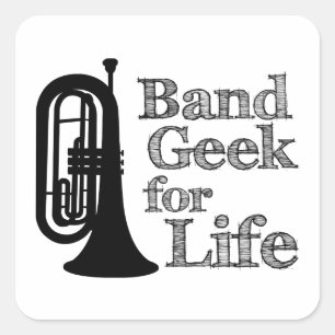 Marching Baritone Band Geek Fyrkantigt Klistermärke