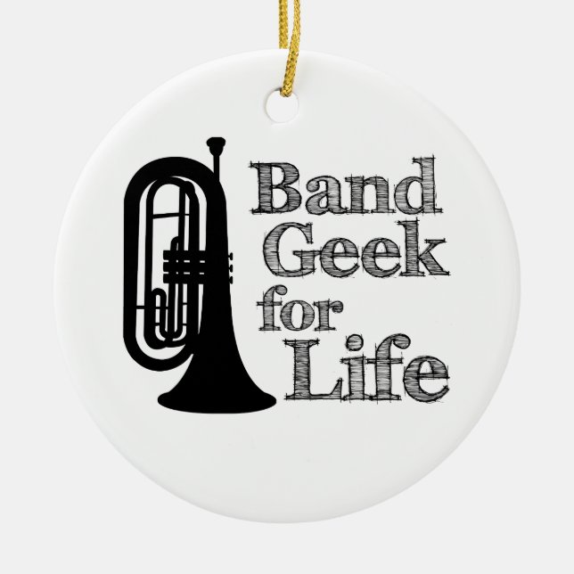 Marching Baritone Band Geek Julgransprydnad Keramik (Framsidan)