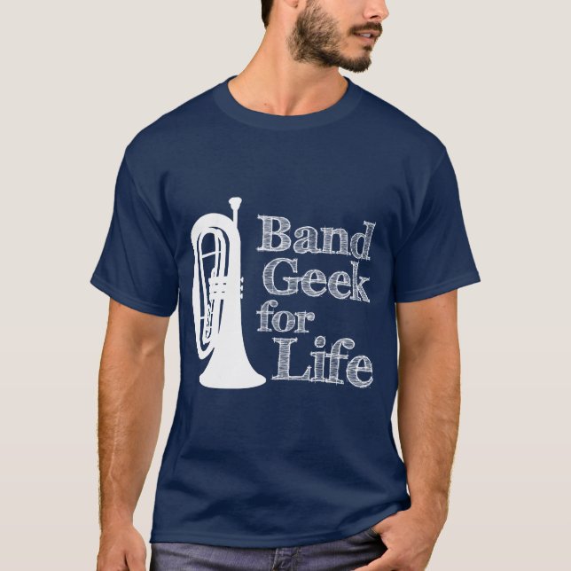 Marching Baritone Band Geek T Shirt (Framsida)