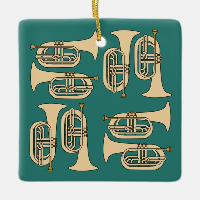 Marching Baritone Crosshatch Tote Bag Julgransprydnad Keramik (Framsida)