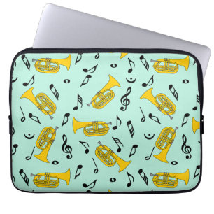Marching Baritone Musik noter Bass Clefs Laptop Fodral