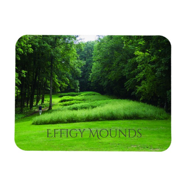 Marching Bear Mounds Group, Effigy Mounds, Iowa Magnet (Horisontell)