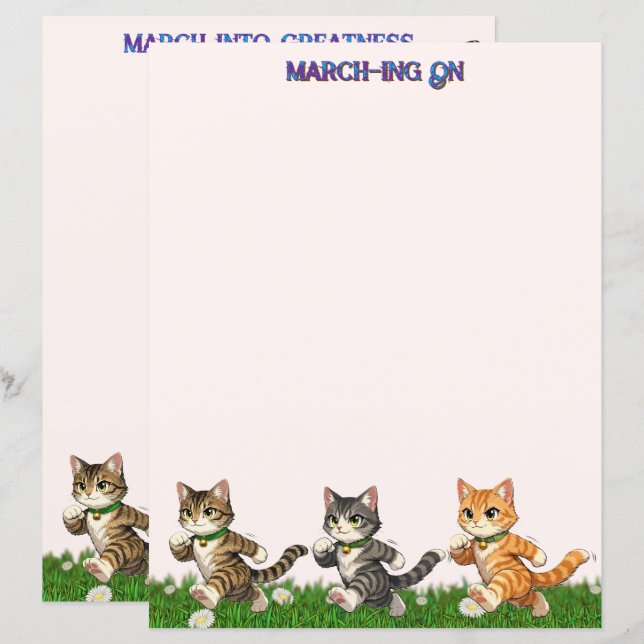Marching Cats Stationery (Fram/baksida)