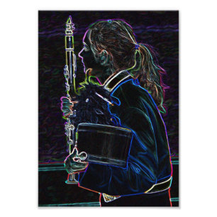Marching Clarinetist Photo Print Fototryck