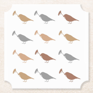 Marching Daisy Bird Design Brown Papper Underlägg