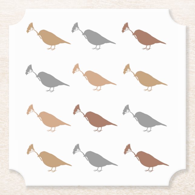 Marching Daisy Bird Design Brown Papper Underlägg (Framsida)