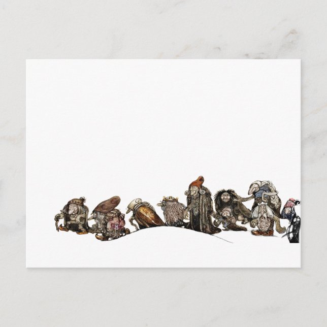 Marching genom jul Snö Helg Vykort (Framsida)