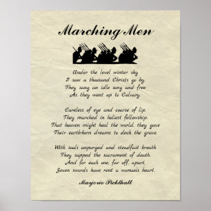 Marching Manar Världskrig I Dikt Poster