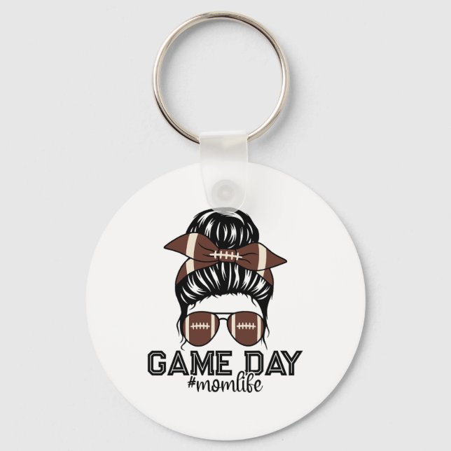 Marching Nd Fotboll Game Day Messy Fotboll Lovers  Nyckelring (Framsida)