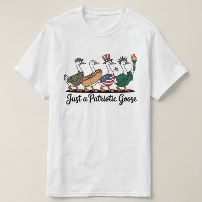 Marching Patriotic Geese T-Shirt Funny 4th of July (Design framsida)