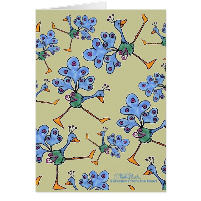 Marching Peacock collage Hälsningskort (Framsidan)