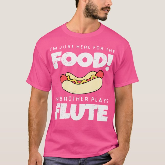 Marching School Band Brother Sister Flute Player T Shirt (Framsida)