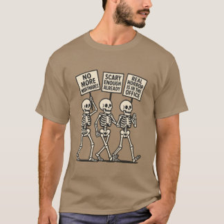 Marching Skeletons with Protest Signs Design T Shirt