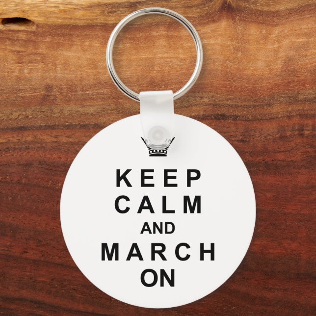 Marchingband Keep Calm And March On Nyckelring (Framsida)