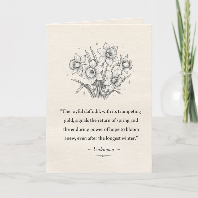 March's Daffodils Kort (Framsida)