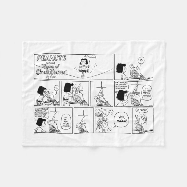 Marcie & Peppermint Patty in Classroom Fleecefilt (Framsidan (Horisontell))
