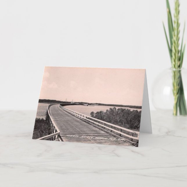 Marco Bridge, marco-ön, Florida, 1930-talet Kort (Framsida)