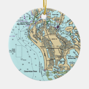 Marco Island FL-diagram Julgransprydnad Keramik