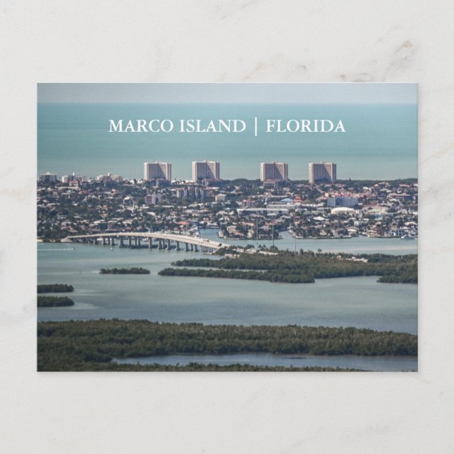 Marco Island Florida Arial View Vykort (Framsida)