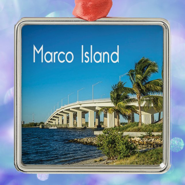 Marco Island Florida Bridge Julgransprydnad Metall (Skapare uppladdad)