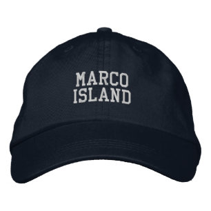 Marco Island Florida Embroized Baseball Hat Broderad Keps