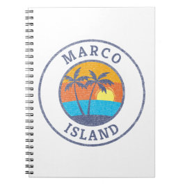 Marco Island, Florida Faded Classic Stil Notebook Anteckningsbok