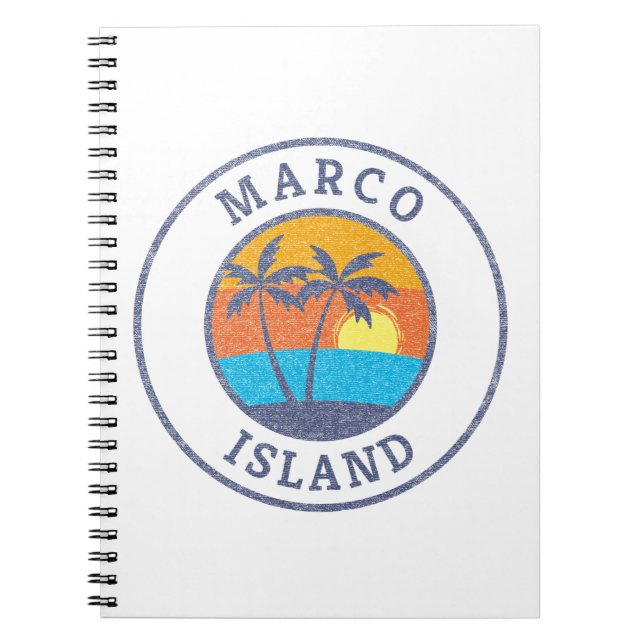 Marco Island, Florida Faded Classic Stil Notebook Anteckningsbok (Framsidan)