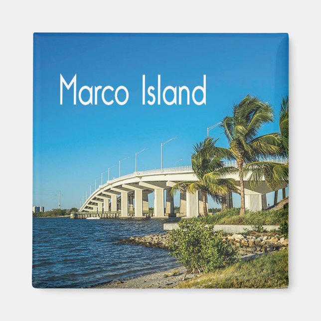 Marco Island Florida med Bridge Magnet (Framsidan)