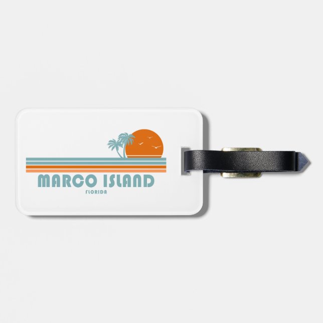 Marco Island Florida Sol Handflatan Träd Bagagebricka (Baksida Vågrät)