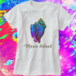 Marco Island Florida Söt Conch Sea Snäcka T Shirt