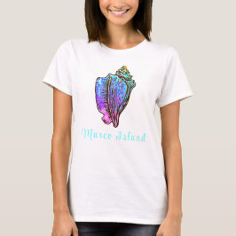 Marco Island Florida Söt Conch Snäcka T Shirt