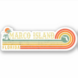 Marco Island Florida surfing Beach Vintage 60s Klistermärken
