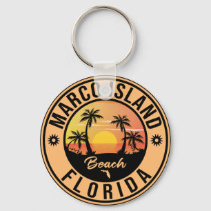 Marco Island Florida surfing Beach Vintage resor Nyckelring
