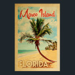 Marco Island Poster Florida Retro Handflatan Träd<br><div class="desc">Marco Island,  Florida-vintagens reseaffisch.</div>