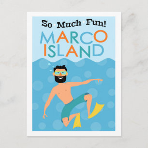 Marco Island Roligt Hipster Travel Vykort