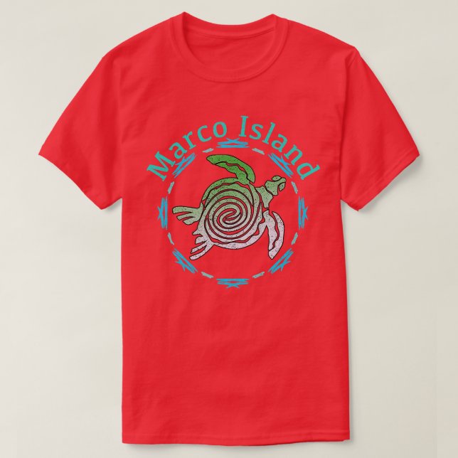 Marco Island Vintage ribal urtle Gift T Shirt (Design framsida)
