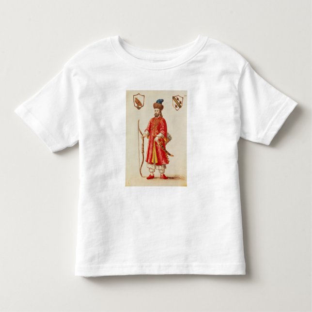 Marco Polo iklädd Tartardräkt T-shirt (Framsida)