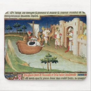 Marco Polo med elefanter och kamel som ankommer Musmatta