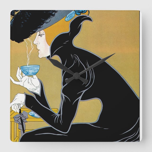 Marco Polo Tea Fyrkantig Klocka (Framsida)