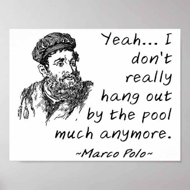 Marco Polo vid poolen Roligt Affisch (Framsidan)