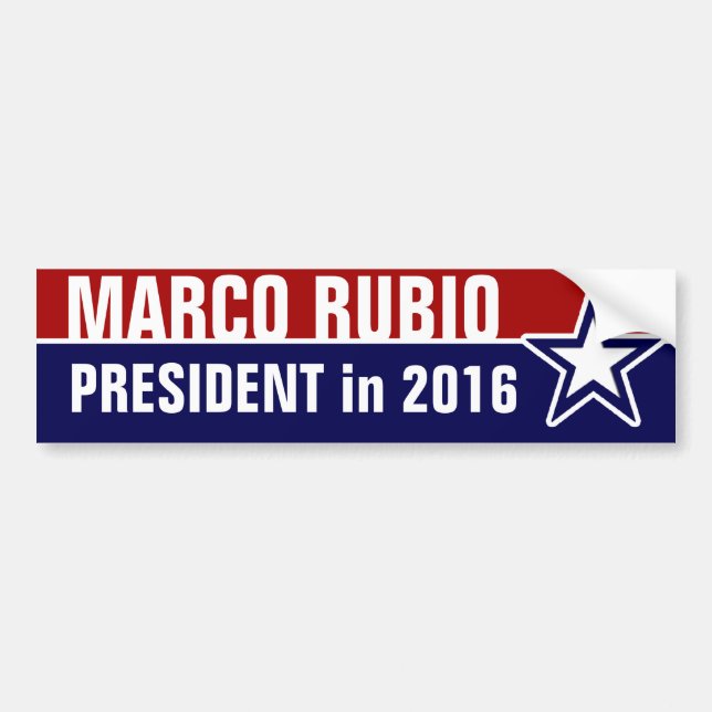 Marco Rubio 2016 Bildekal (Framsidan)