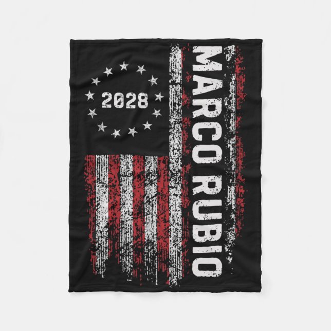 Marco Rubio 2028 President 48 Valkampanj USA Fleecefilt (Framsidan)