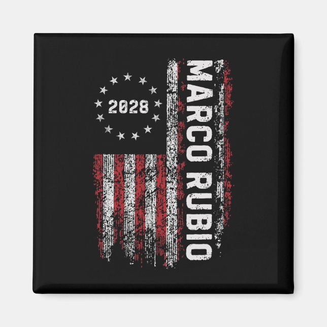 Marco Rubio 2028 President 48 Valkampanj USA Magnet (Framsidan)