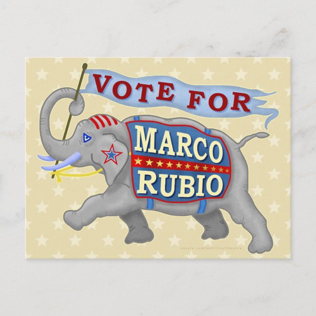 Marco Rubio President 2016 Republican Elephant Vykort (Framsida)