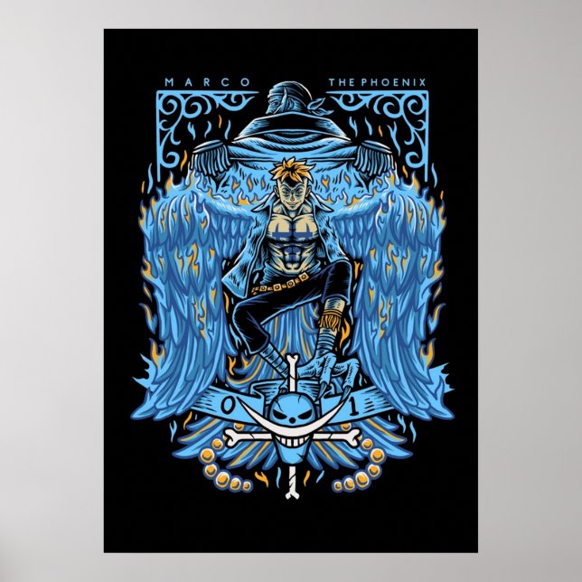 Marco the Phoenix Whitebeard Pirater Poster (Framsidan)