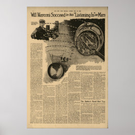Marconi Listening in på Mars Circa 1922 Poster