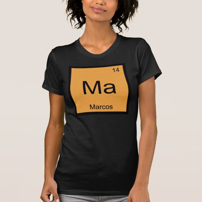 Marcos namn kemi element periodiska systemet t shirt (Framsida)