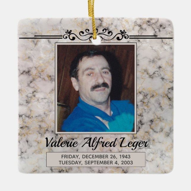 Marcular Anpassningsbar Memorial Keepsakes Julgransprydnad Keramik (Framsida)