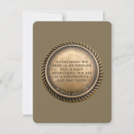 Marcus Aurelius citattecken Yttonat Coin Anteckningskort