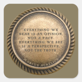 Marcus Aurelius citattecken Yttonat Coin Fyrkantigt Klistermärke